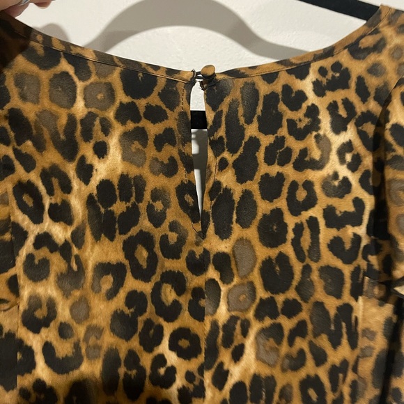 Express Ruffle Black & Leopard Print Dress - Picture 5 of 8